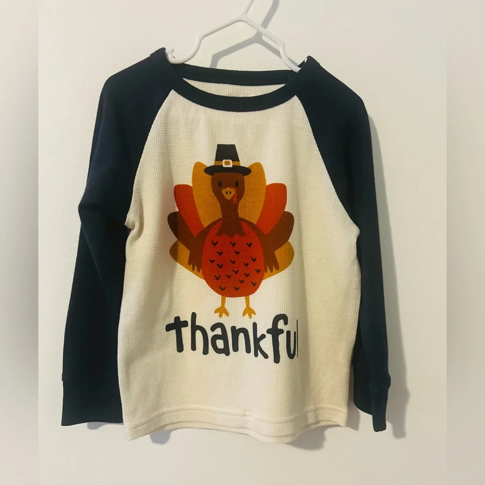 The Children Place Long Sleeve Thermal Shirt,Thankful design,Size 3T